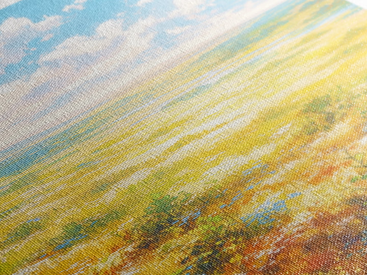 Sunlit Meadow with Loose Impressionist Brushwork Canvas Print, General Fine Art, Digital Prints, Living Room Decor, GEN-2x3-70