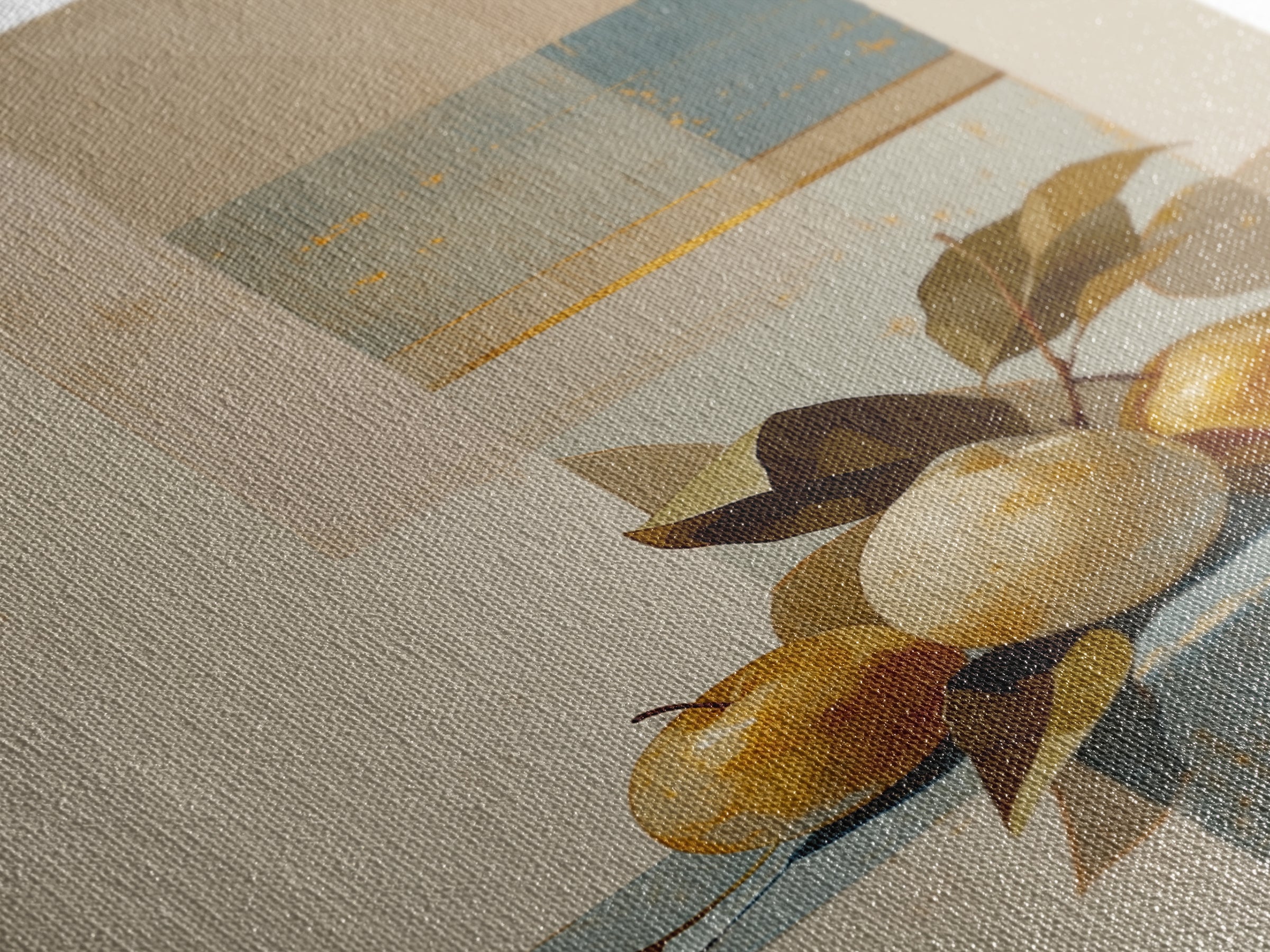 Simple Still Life of Fruit and Linen Canvas Print, General Fine Art, Decor, Living Room Decor, Fine Art, Digital Wall Art, GEN-2x3-72