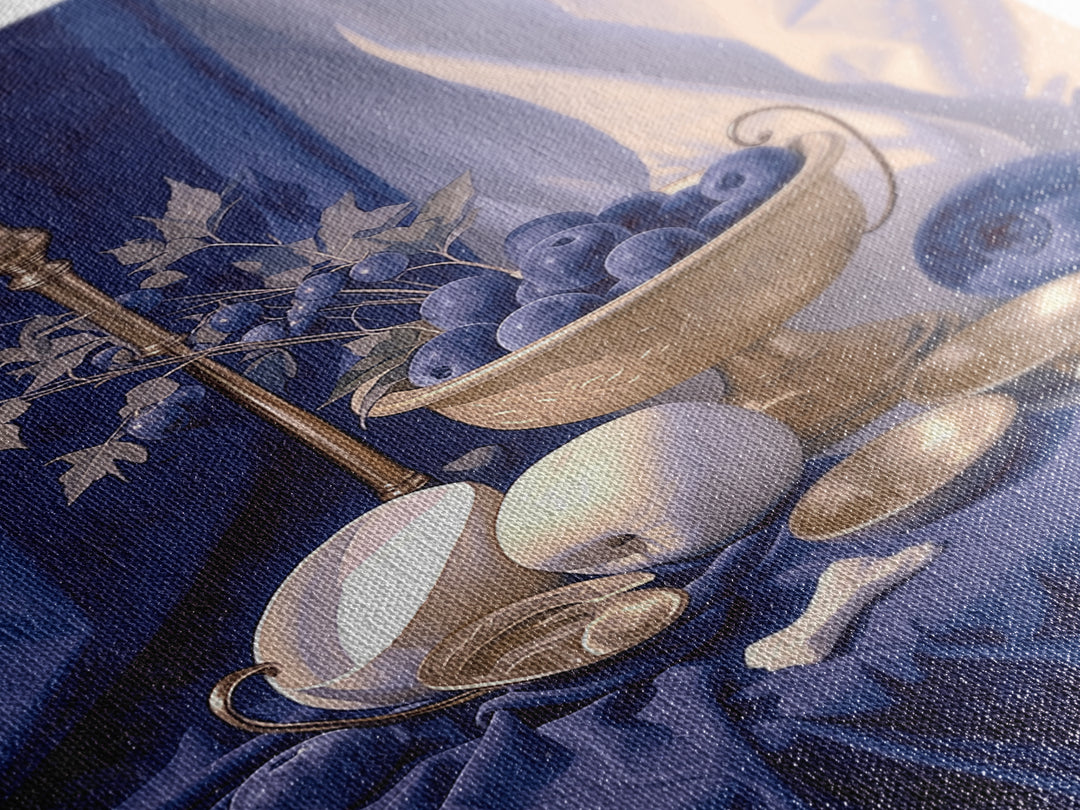 Simple Still Life of Fruit and Linen Canvas Print, General Fine Art, Oil Painting, Living Room Decor, Abstract Art, GEN-2x3-96