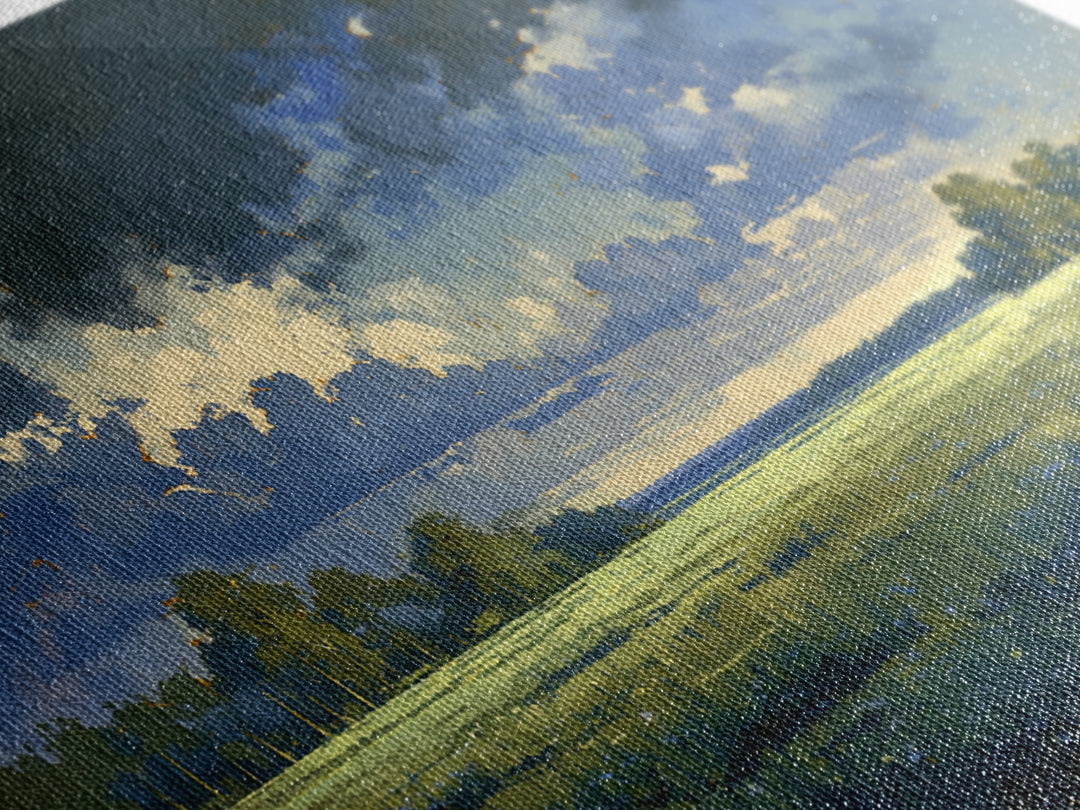 Sunlit Meadow with Loose Impressionist Brushwork Canvas Print, General Fine Art, Printable Wall Art, Living Room Decor, GEN-3x2-18