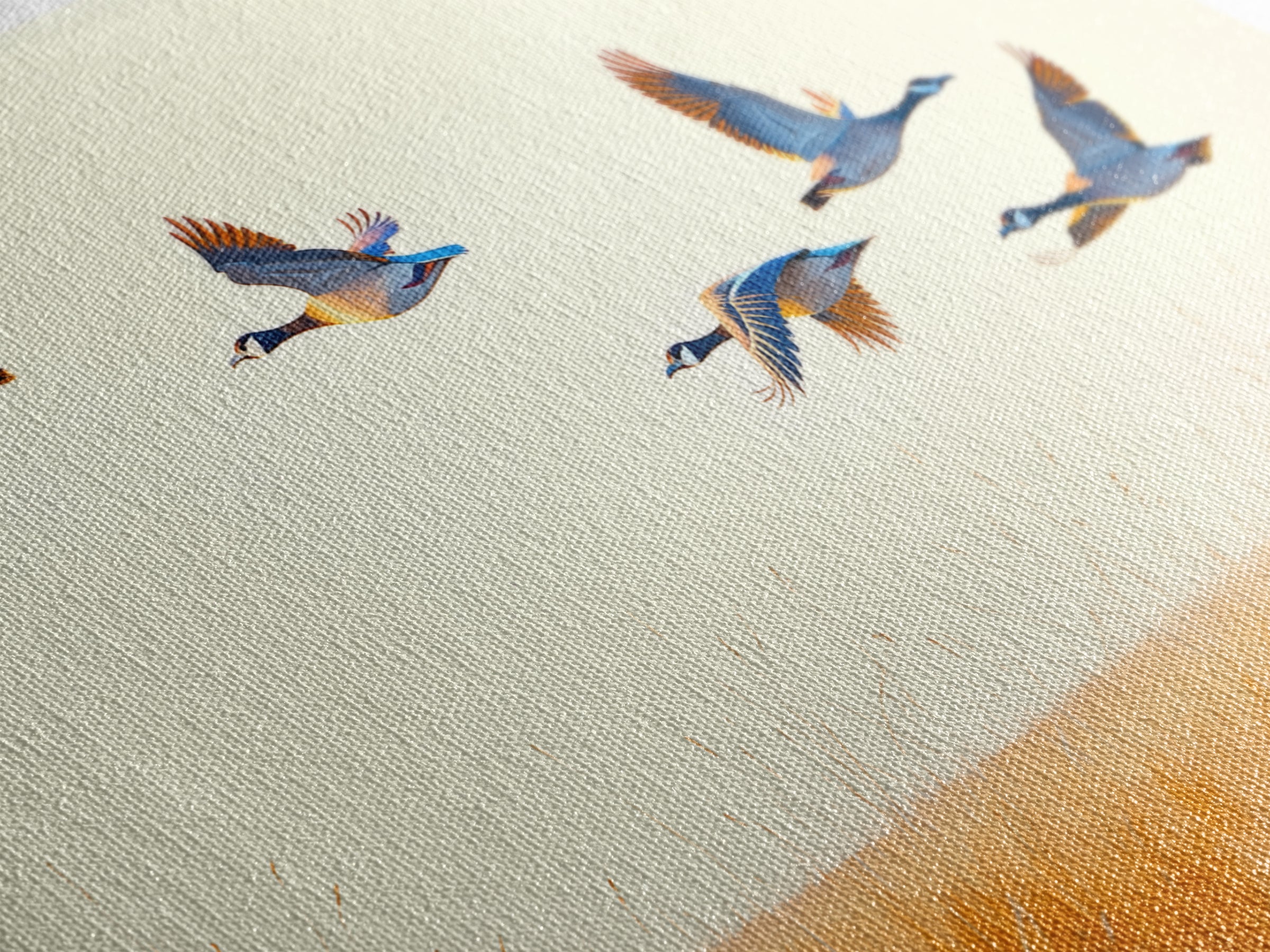 Minimal Birds in Flight over an Open Framed Canvas Print, General Fine Art, Art Prints, Living Room Decor, Fine Art, GEN-3x2-2