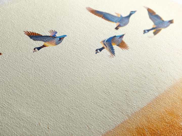 Minimal Birds in Flight over an Open Framed Canvas Print, General Fine Art, Art Prints, Living Room Decor, Fine Art, GEN-3x2-2