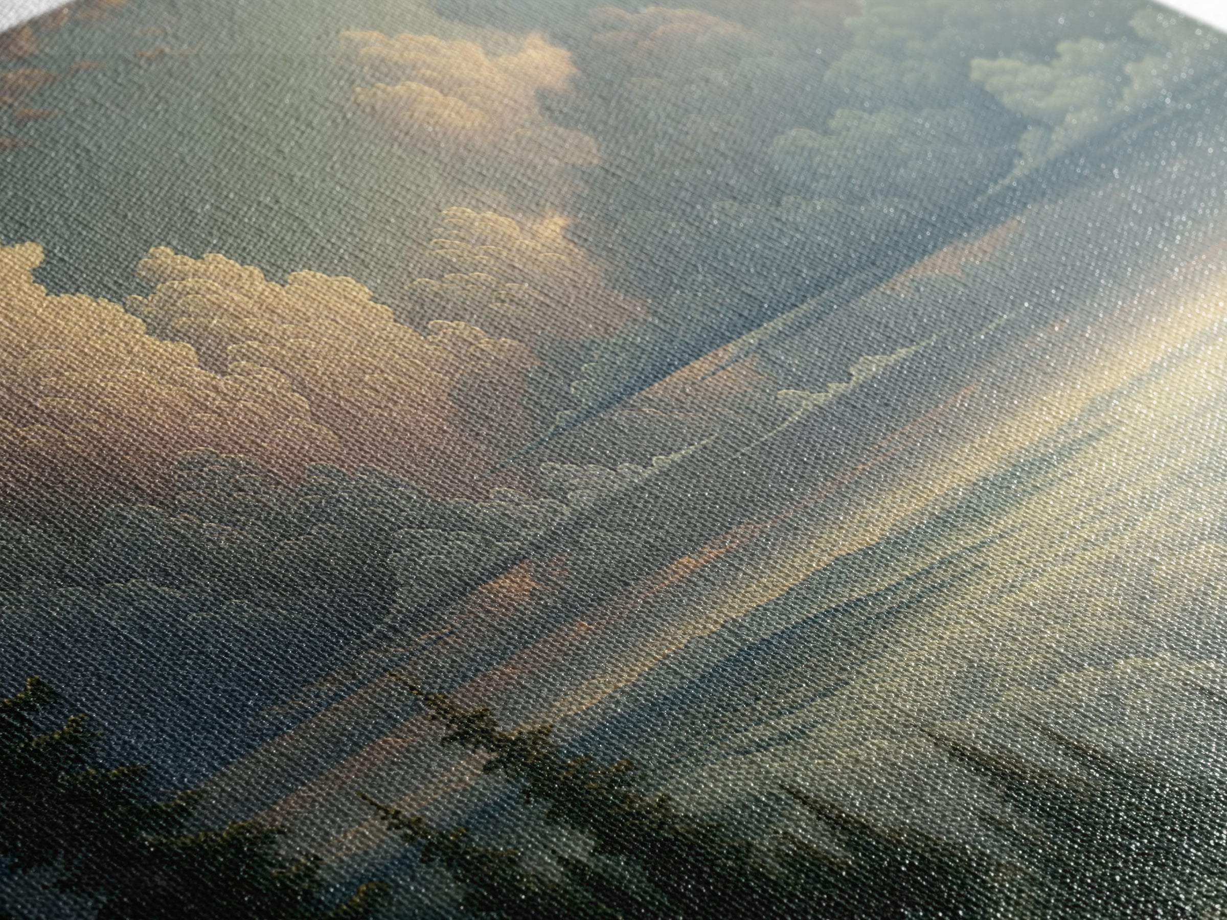 Romantic Cloudscape with Blush and Cream Tones Canvas Print, General Fine Art, Canvas, Living Room Decor, Oil Painting, GEN-3x2-22