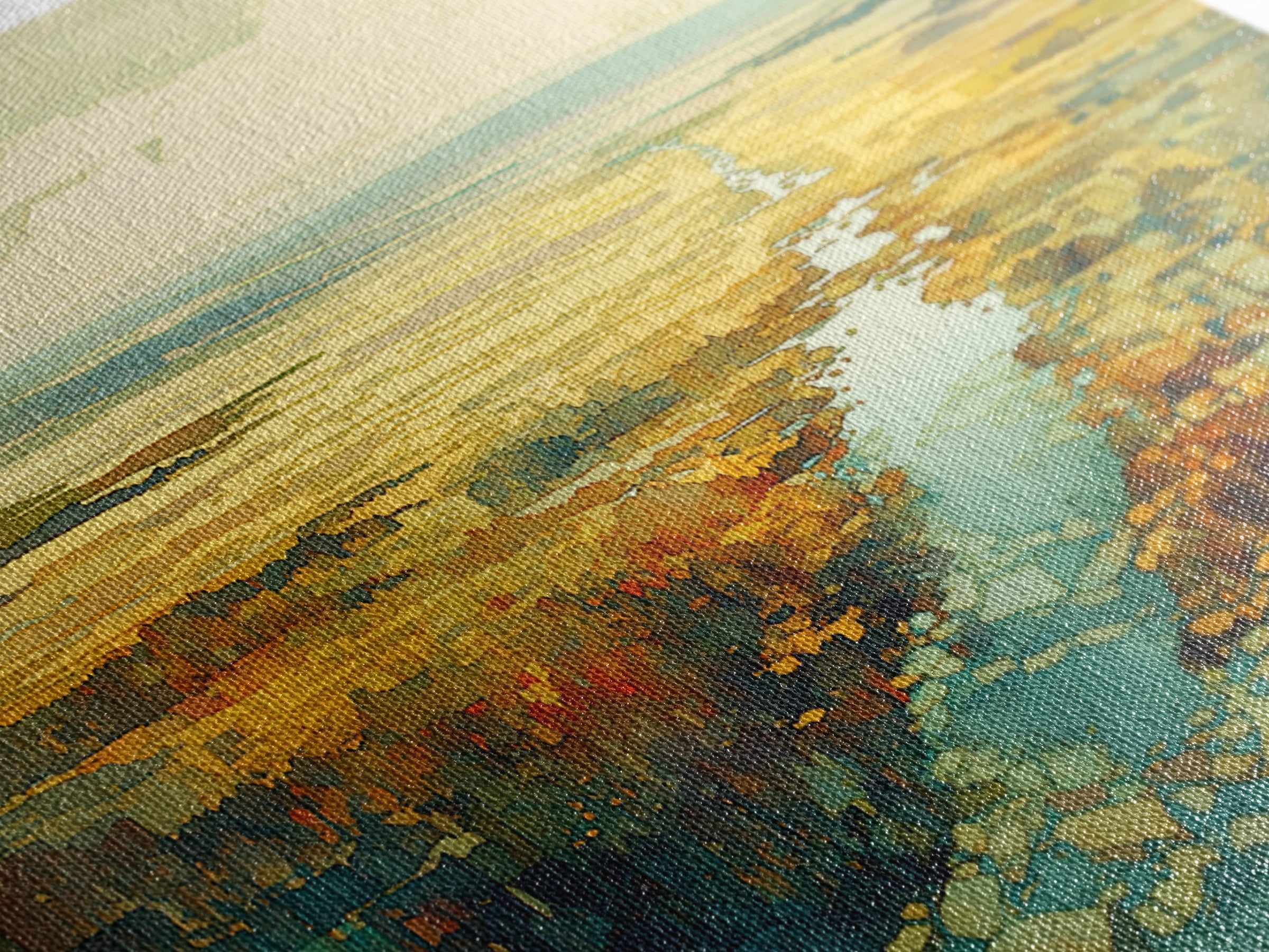 Quiet Abstract River Shape Canvas Print, General Fine Art, Canvas, Living Room Decor, Abstract Art, Canvas Art, GEN-3x2-4