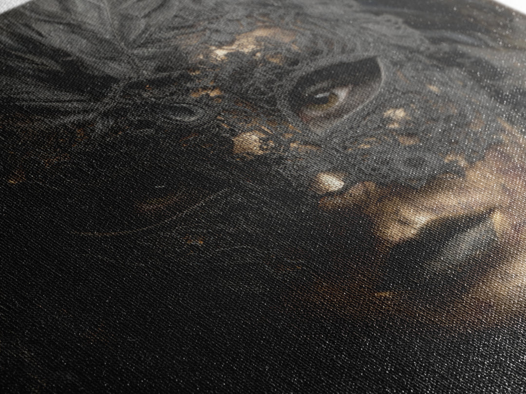 Phantom Ballroom Mask Framed Canvas Print, Gothic Art, Gothic Wallpaper, Living Room Decor, Watercolor Art, Gothic, GOT-1x1-24