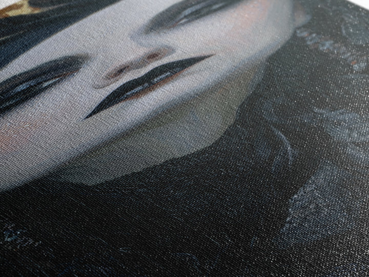 Vampire Inspired Portrait with Pale Skin and Canvas Print, Gothic Art, Canvas Painting, Living Room Decor, Fine Art, Gothic, GOT-1x3-22