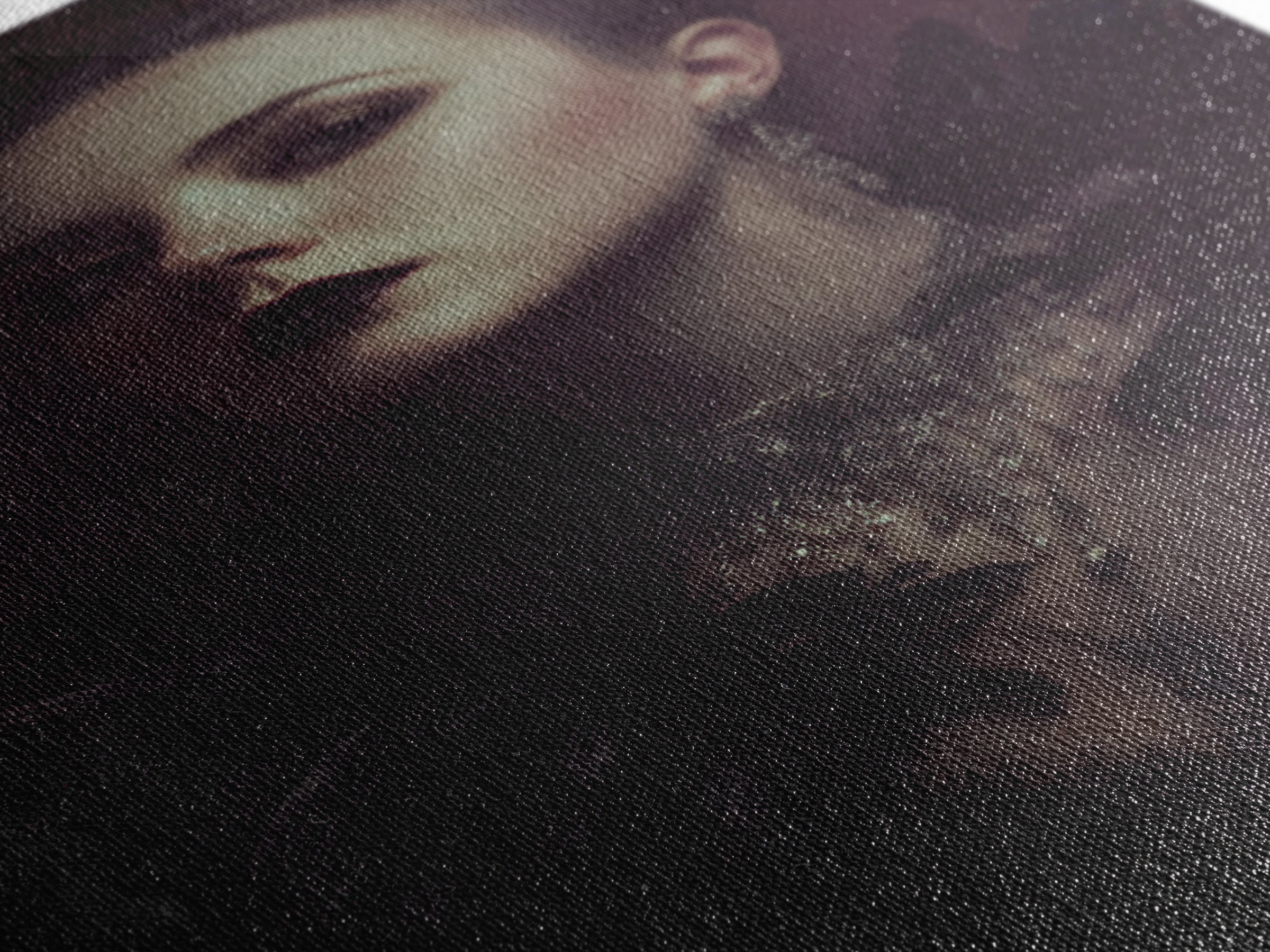 Vampire Inspired Portrait with Pale Skin and Framed Canvas Print, Gothic Art, Room Decor, Living Room Decor, Fine Art, Gothic, GOT-2x3-18