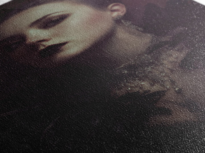 Vampire Inspired Portrait with Pale Skin and Framed Canvas Print, Gothic Art, Room Decor, Living Room Decor, Fine Art, Gothic, GOT-2x3-18