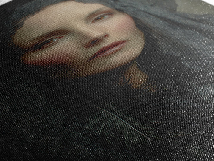 Melancholy Woman Portrait Framed Canvas Print, Gothic Art, Living Room Decor, Fine Art, Gothic, Modern Decor, Fine Art Print, GOT-2x3-36