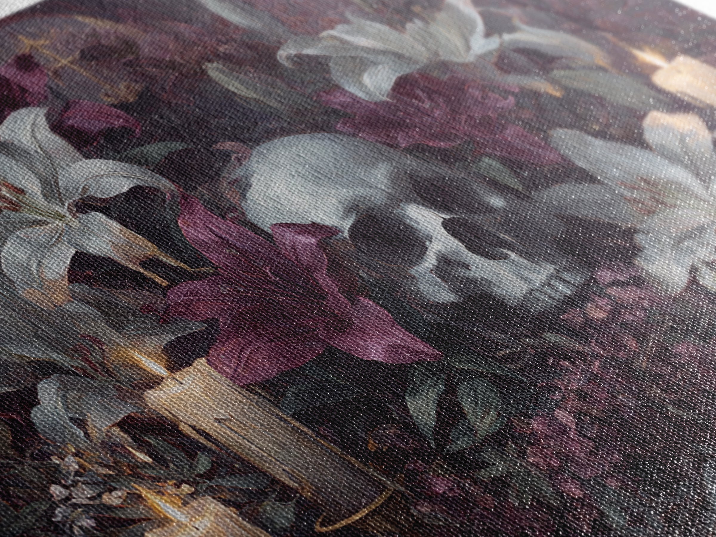 Skull Surrounded by Lilies and Candles Canvas Print, Gothic Art, Halloween Art, Living Room Decor, Gothic, Neutral Decor, GOT-3x2-33