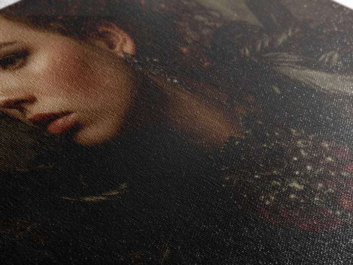 Vampire Inspired Portrait with Pale Skin and Canvas Print, Gothic Art, Canvas Tote Bag, Living Room Decor, Fine Art, Gothic, GOT-3x2-62