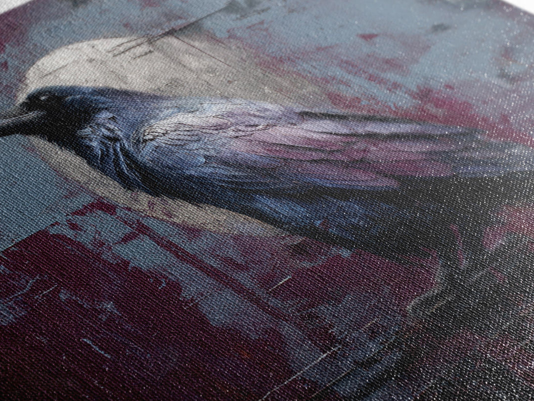 Raven on a Cathedral Gargoyle Framed Canvas Print, Gothic Art, Gallery Decor, Living Room Decor, Fine Art, Gothic, GOT-3x2-77