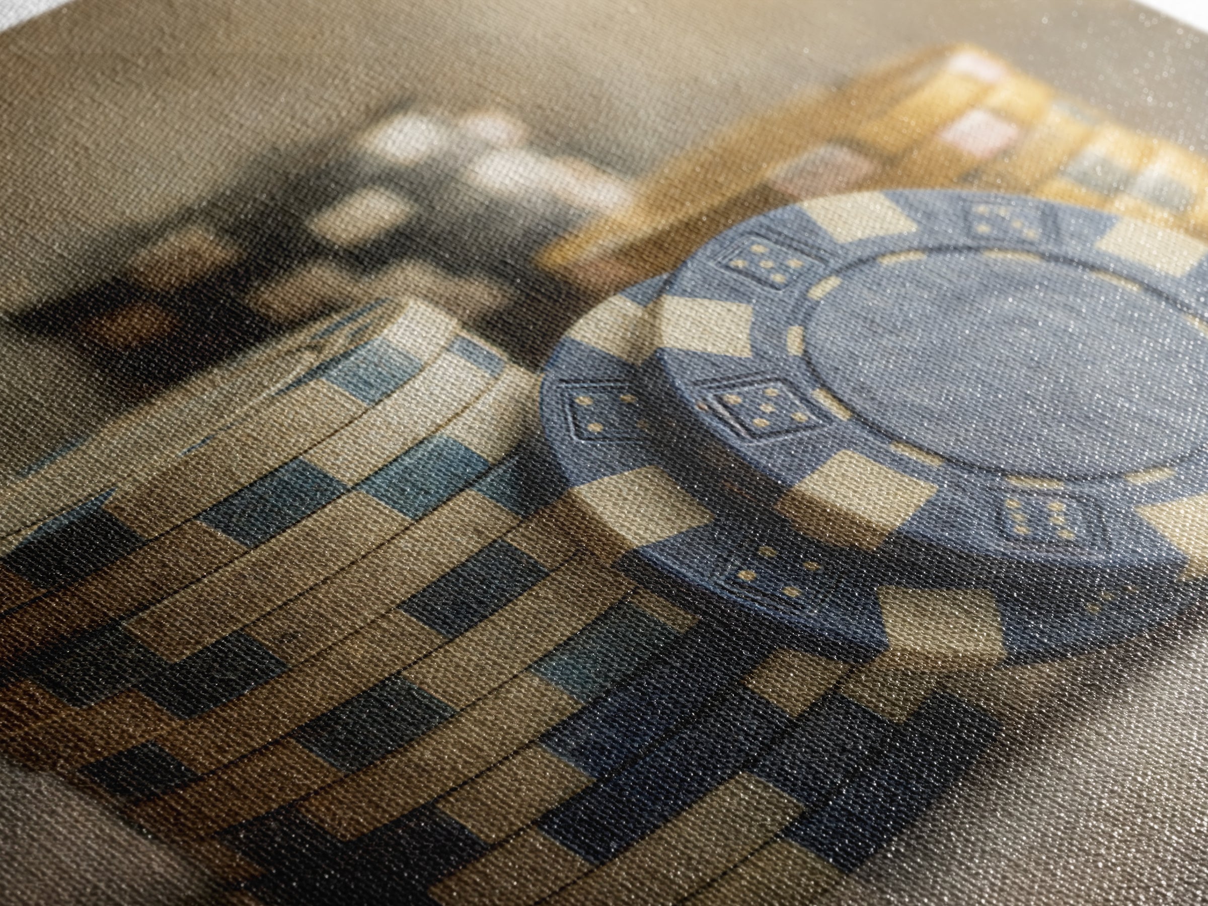 Poker Chips Stacked Like Casino Still Life Canvas Print, Game Room Art, Black Woman Art, Game Room Decor, Fine Art, Play, GRA-1x1-31