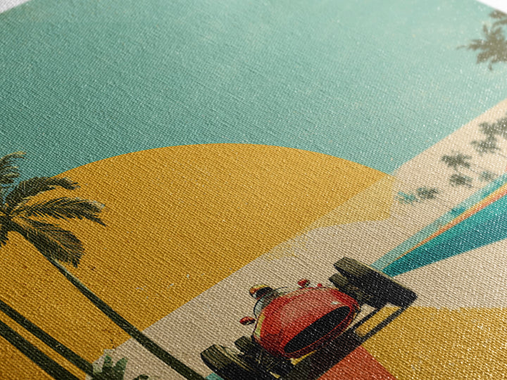Retro Racing Car Game Poster Without Text Canvas Print, Game Room Art, New Home Gift, Game Room Decor, Fine Art, Play, GRA-1x1-36