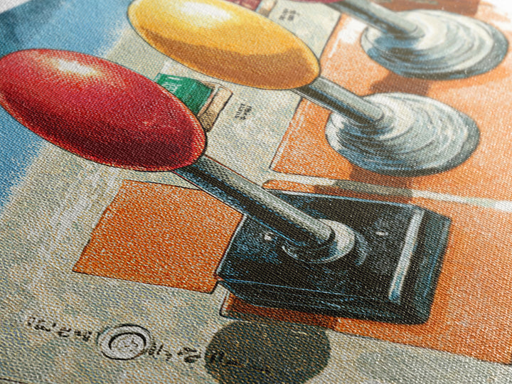 Retro Arcade Joystick Canvas Print, Game Room Art, Wall Art, Game Room Decor, Oil Painting, Play, Bedroom Wall Art, GRA-2x1-21