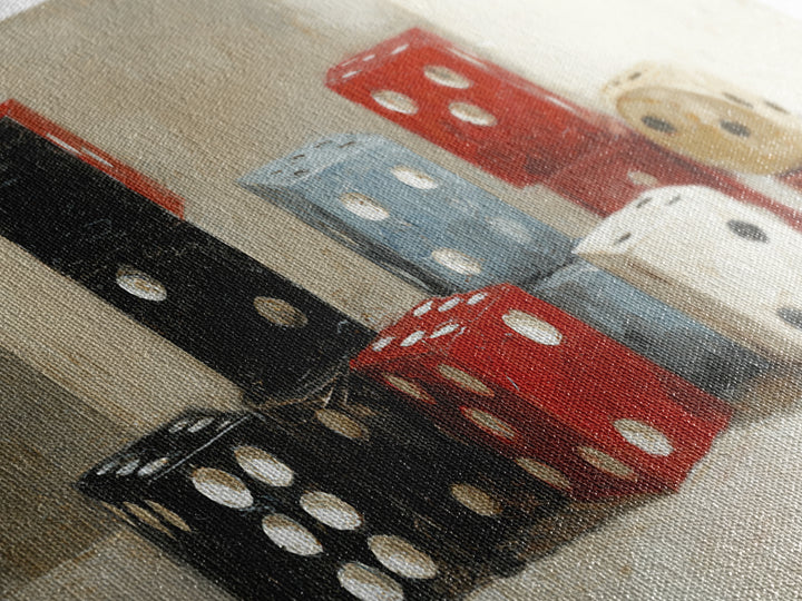 Playing Cards and Dice Canvas Print, Game Room Art, Canvas Print, Game Room Decor, Oil Painting, Play, Man Cave Decor, GRA-2x1-47