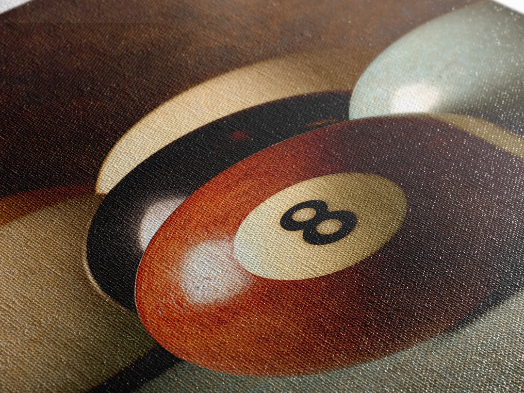Billiards Eight Ball Canvas Print, Game Room Art, Original Art, Game Room Decor, Play, Trendy Wall Art, Masculine Wall Art, GRA-2x3-58