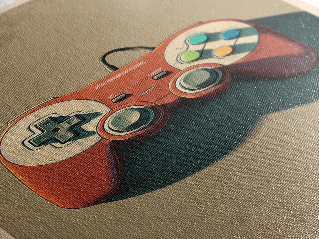 Old School Game Controller Canvas Print, Game Room Art, Canvas Wall Art, Game Room Decor, Abstract Art, Play, GRA-2x3-86