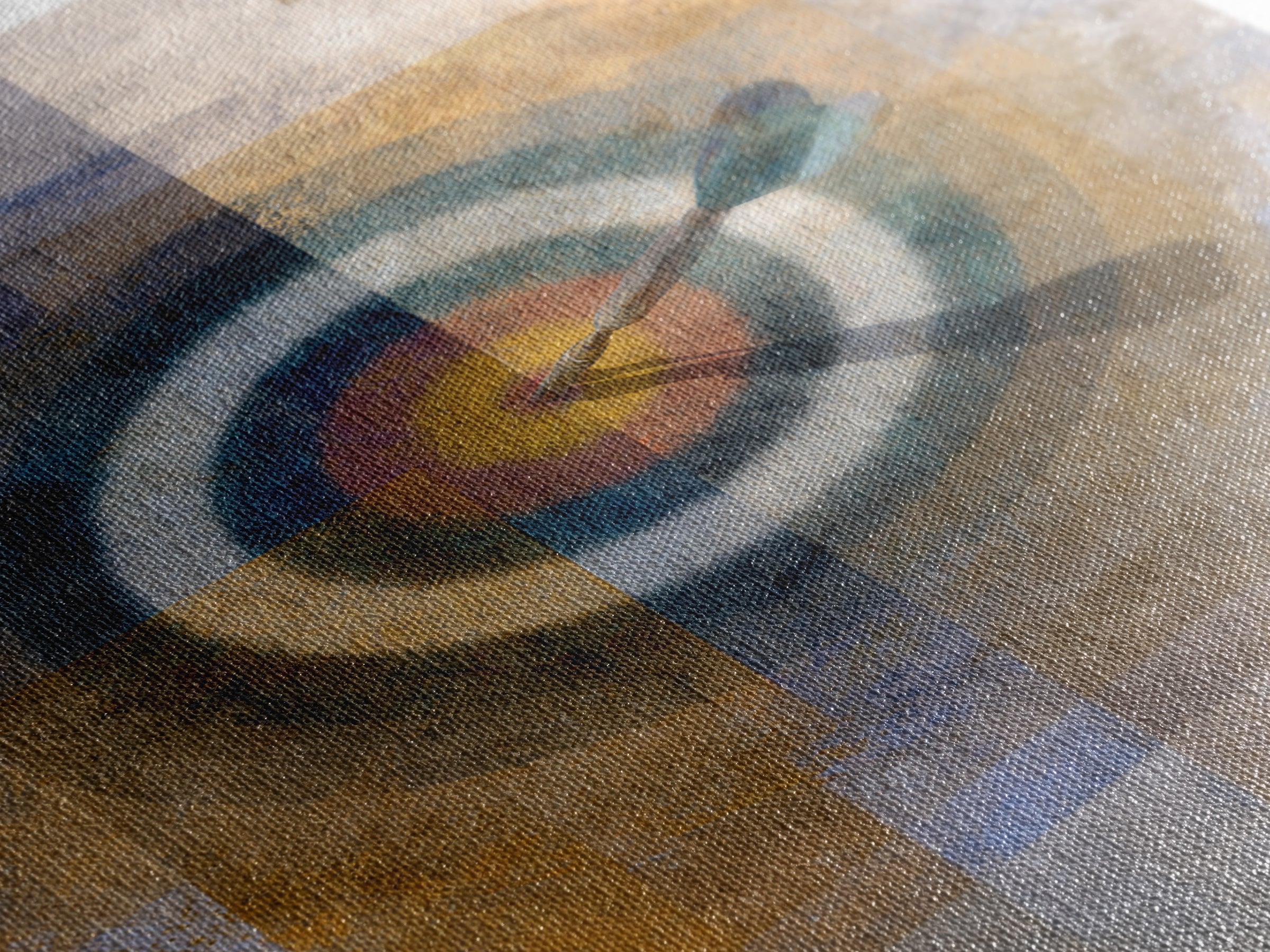 Dartboard Bullseye with Dynamic Motion Framed Canvas Print, Game Room Art, Canvas Art, Game Room Decor, Fine Art, Play, GRA-2x3-88