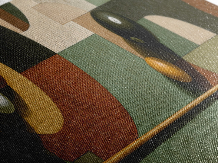 Pool Cue and Chalk on Green Felt Canvas Print, Game Room Art, Playroom Wall Decor, Game Room Decor, Play, Statement Artwork, GRA-3x1-98