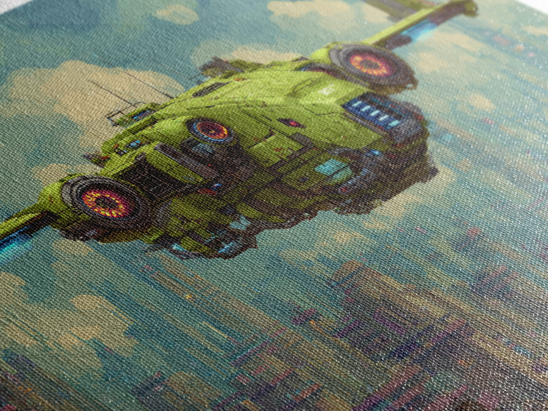 Arcade Spaceship Pixel Art Scene Framed Canvas Print, Game Room Art, Black Woman Art, Game Room Decor, Fine Art, Play, GRA-3x2-23