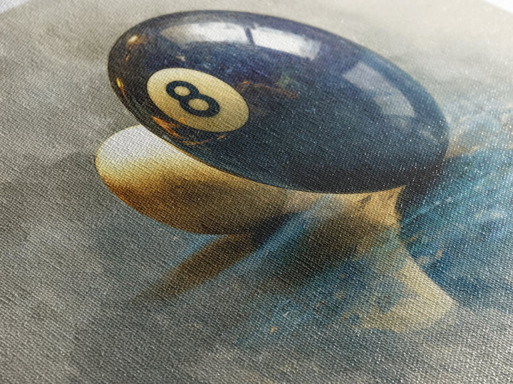 Billiards Eight Ball Framed Canvas Print, Game Room Art, Modern Wall Art, Game Room Decor, Fine Art, Play, Unique Home Decor, GRA-3x2-6
