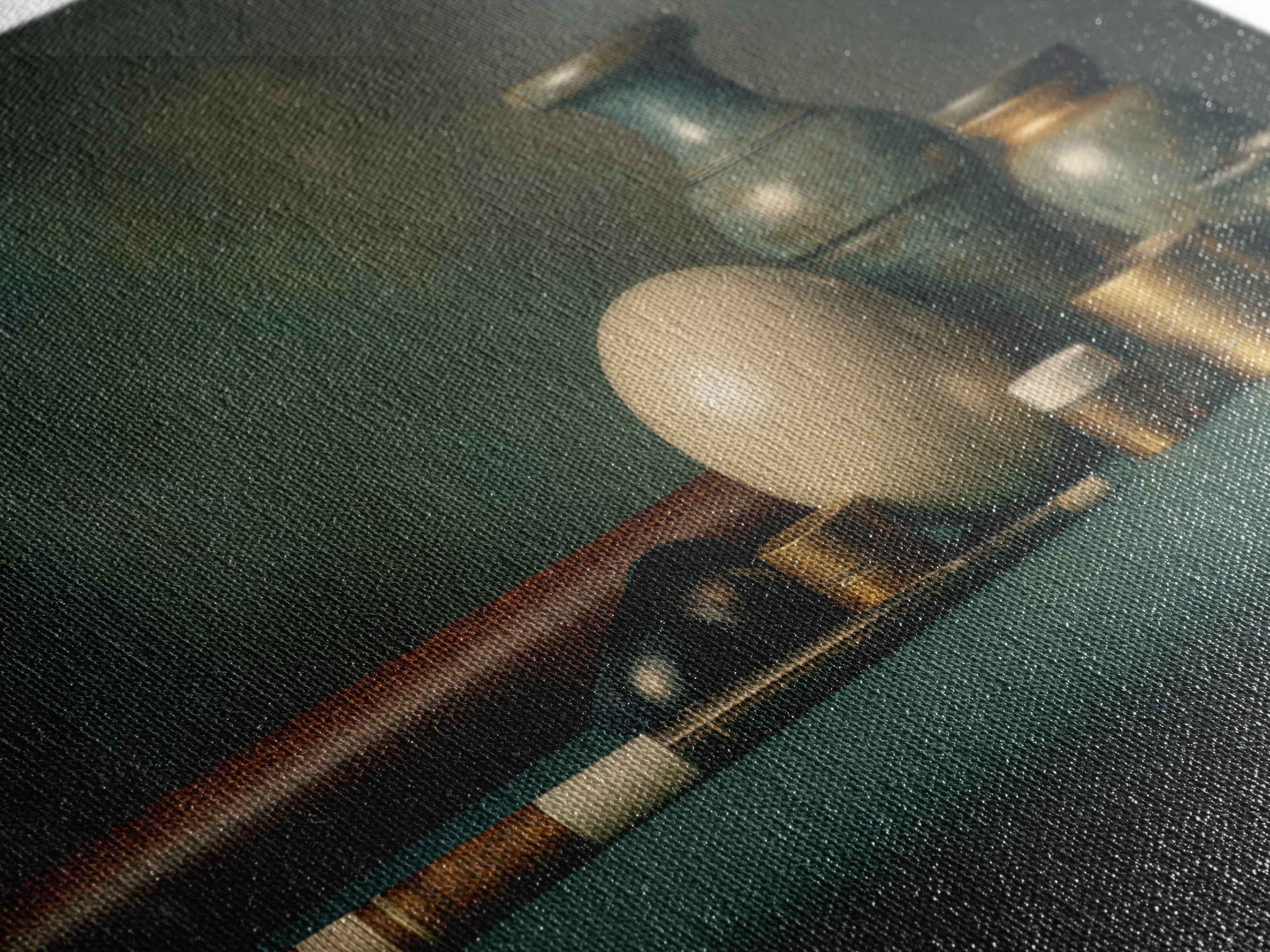 Pool Cue and Chalk on Green Felt Canvas Print, Game Room Art, Bedroom Wall Art, Game Room Decor, Fine Art, Play, Girly Wall Art, GRA-3x2-62