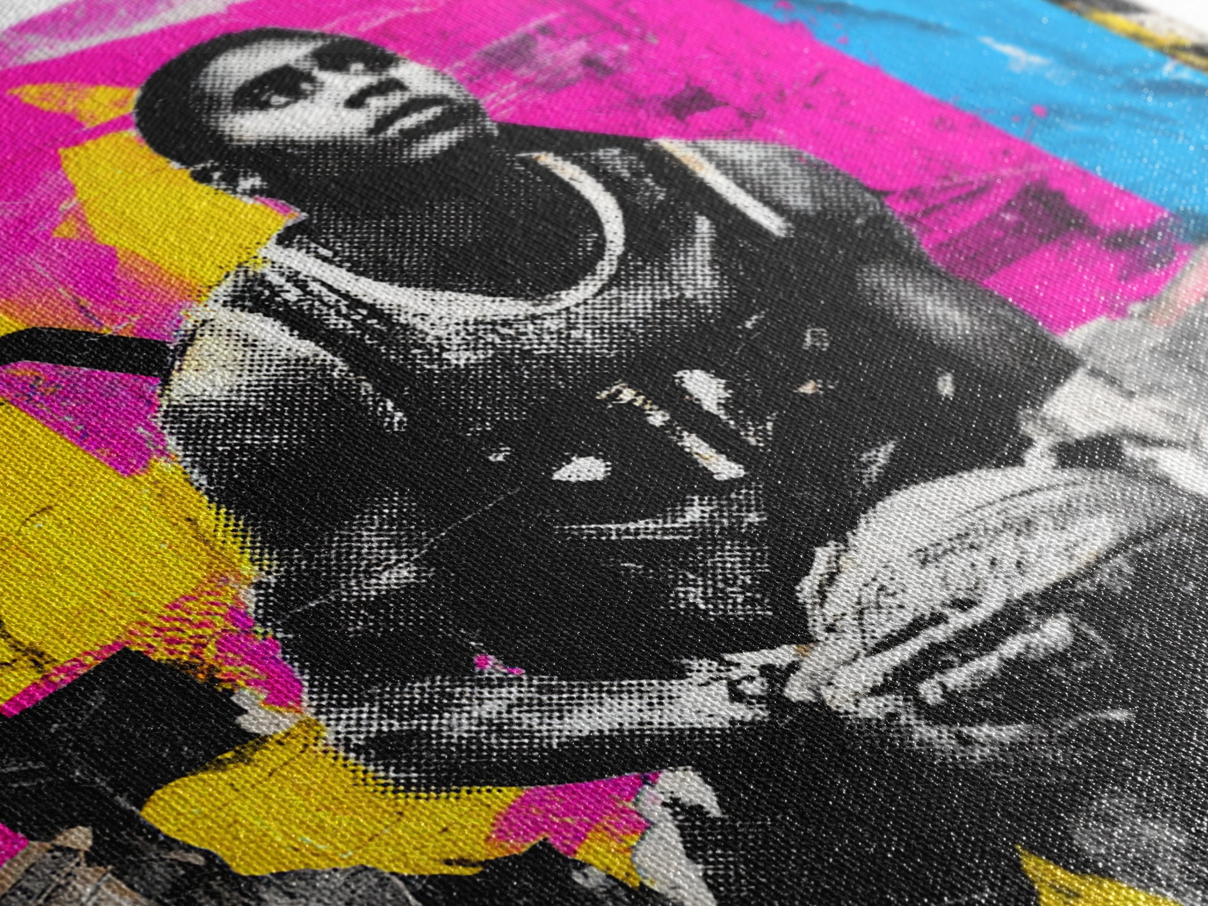 Basketball Player in Street Mural Energy Framed Canvas Print, Graffiti Art, 3d Wall Art, Living Room Decor, Fine Art, Street, GRF-1x1-68
