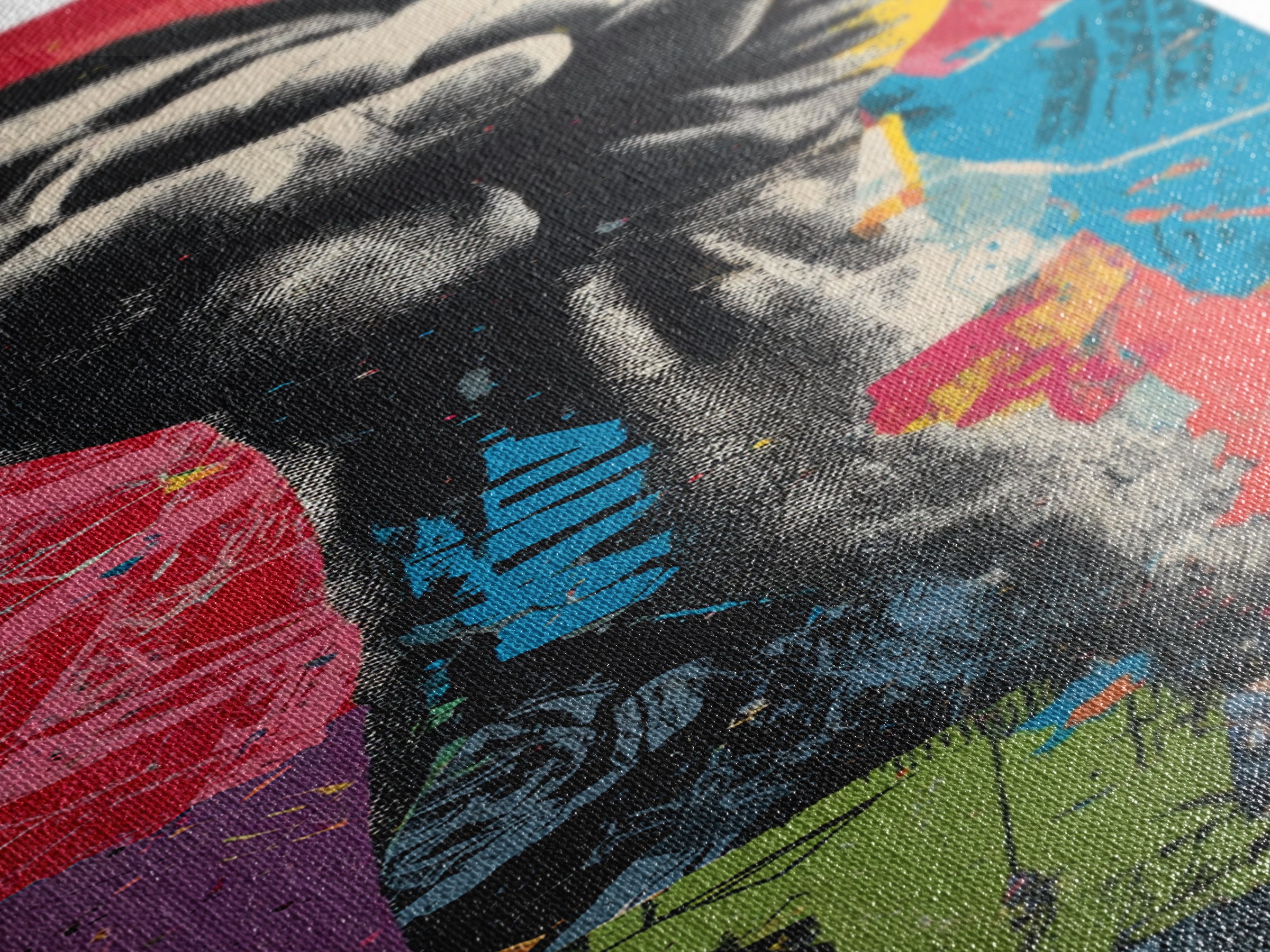 Comic Style Fist with Paint Burst Framed Canvas Print, Graffiti Art, Canvas Print, Living Room Decor, Oil Painting, Street, GRF-1x3-30