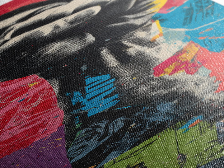 Comic Style Fist with Paint Burst Framed Canvas Print, Graffiti Art, Canvas Print, Living Room Decor, Oil Painting, Street, GRF-1x3-30