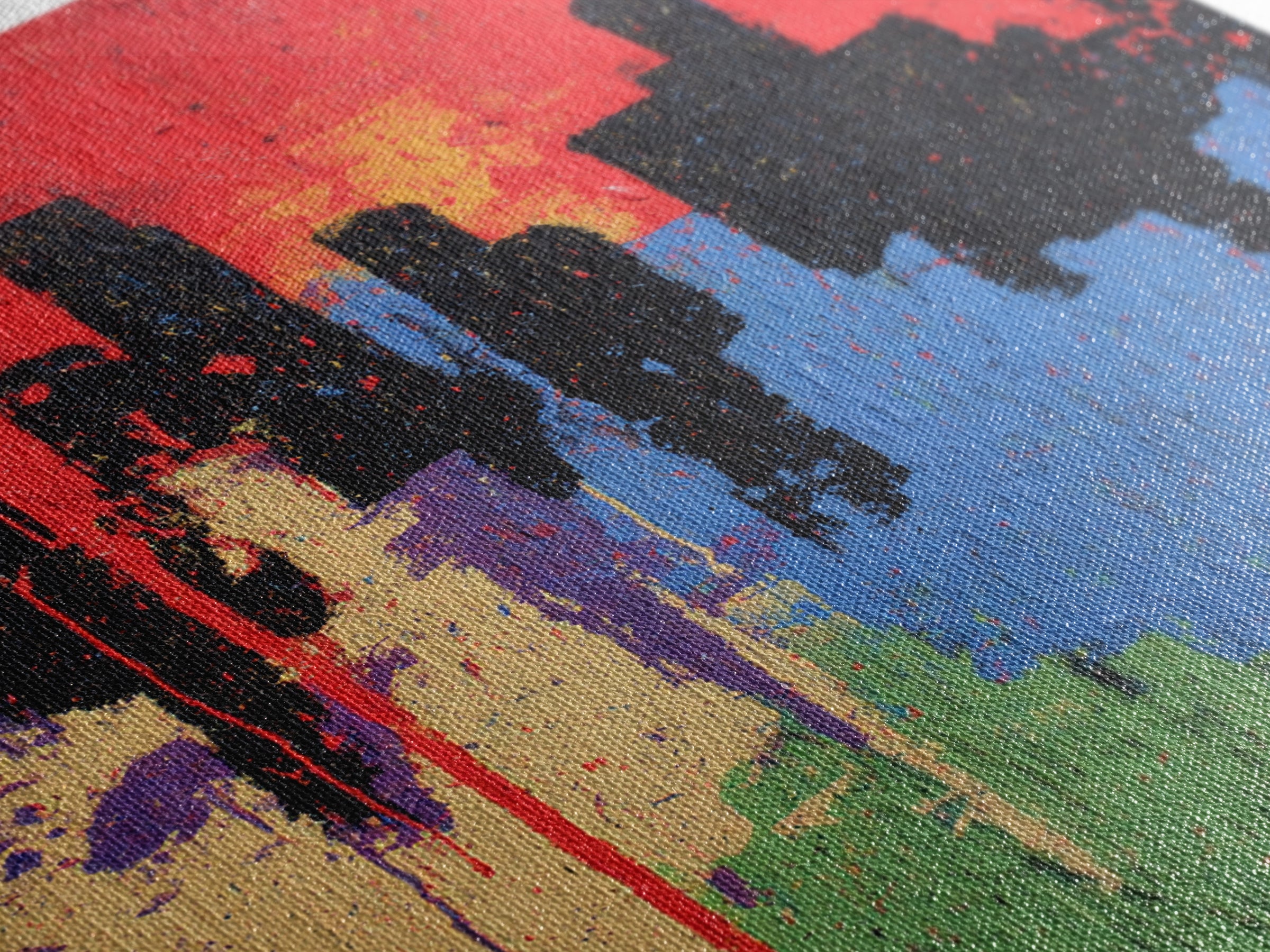 Paint Drips Forming a Skyline Silhouette Framed Canvas Print, Graffiti Art, Bedroom Decor, Living Room Decor, Abstract Art, GRF-2x3-93