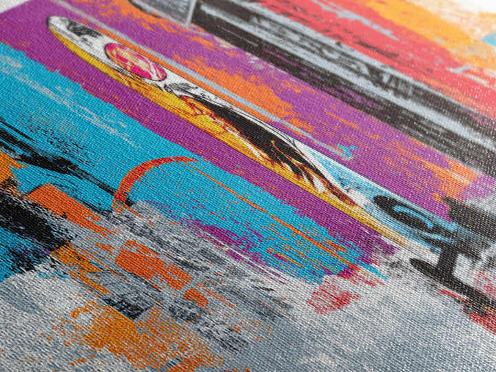 Bright Skateboard Ramp Color Fields Canvas Print, Graffiti Art, Digital Print, Living Room Decor, Abstract Art, Street, GRF-3x1-16
