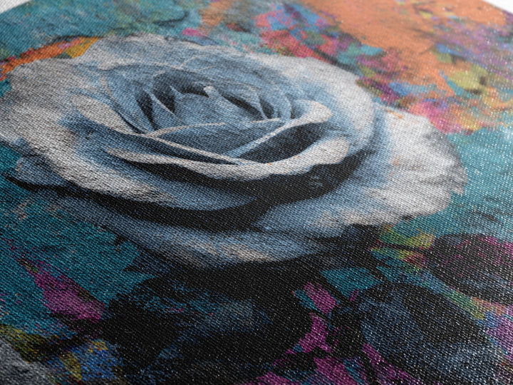 Graffiti Rose Blooming from Concrete Crack Canvas Print, Graffiti Art, Digital Print, Living Room Decor, Fine Art, Street, GRF-3x2-1