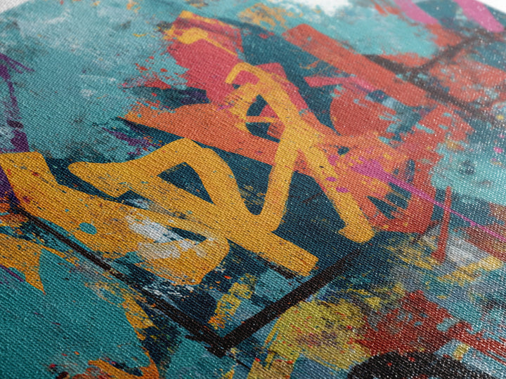 Wildstyle Arrows and Loops as Abstraction Canvas Print, Graffiti Art, Canvas, Living Room Decor, Abstract Art, Street, GRF-3x2-67