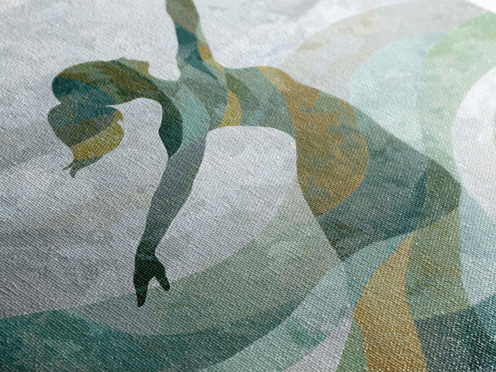 Fitness Woman Stretching Canvas Print, Gym Art, Luxury Decor, Gym Decor, Strength, Living Room Decor, Abstract Wall Art, GYM-1x1-45
