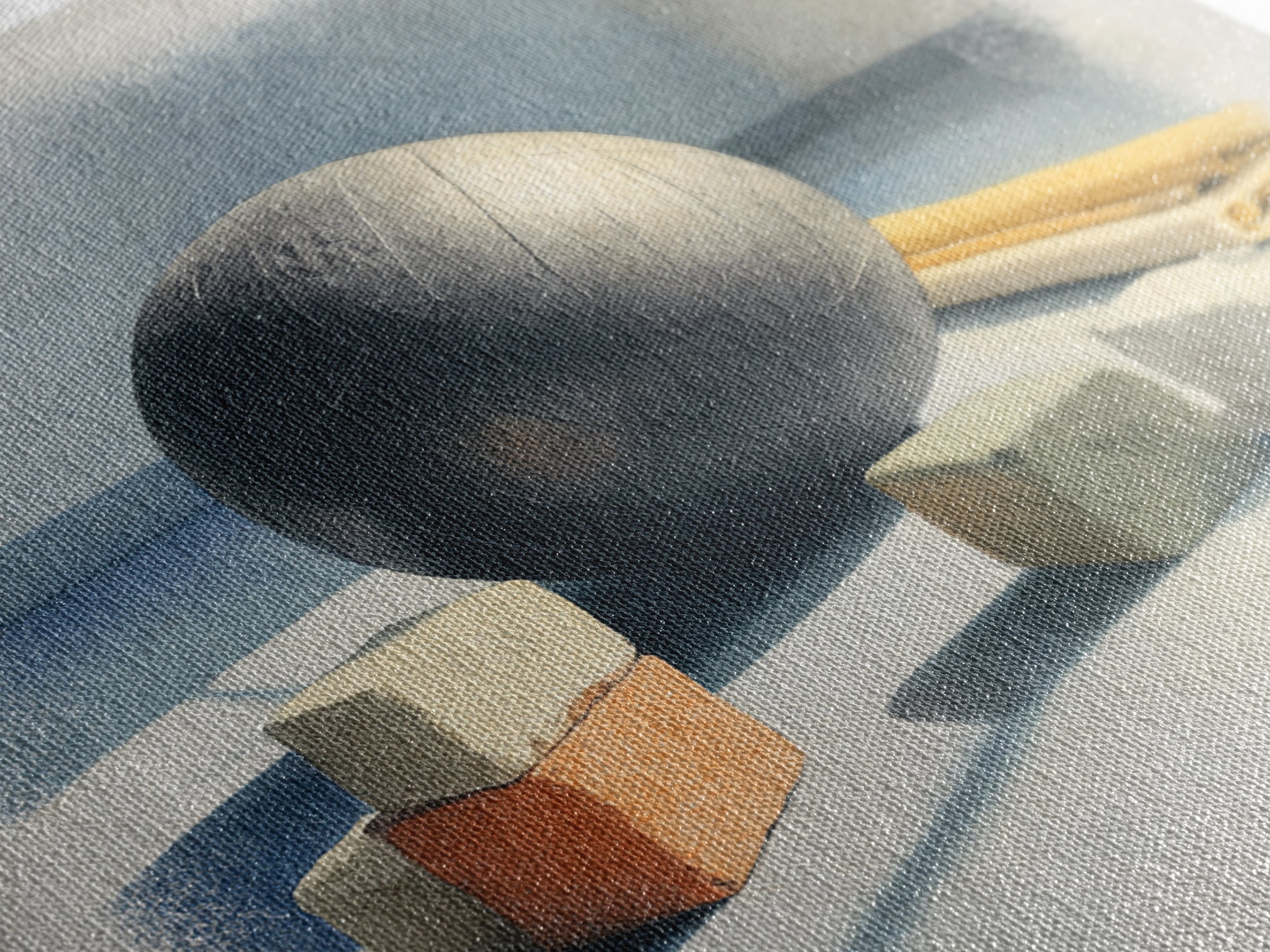 Medicine Ball and Chalk Still Life Framed Canvas Print, Gym Art, Wall Decoration, Gym Decor, Fine Art, Strength, Speakeasy Art, GYM-1x1-47