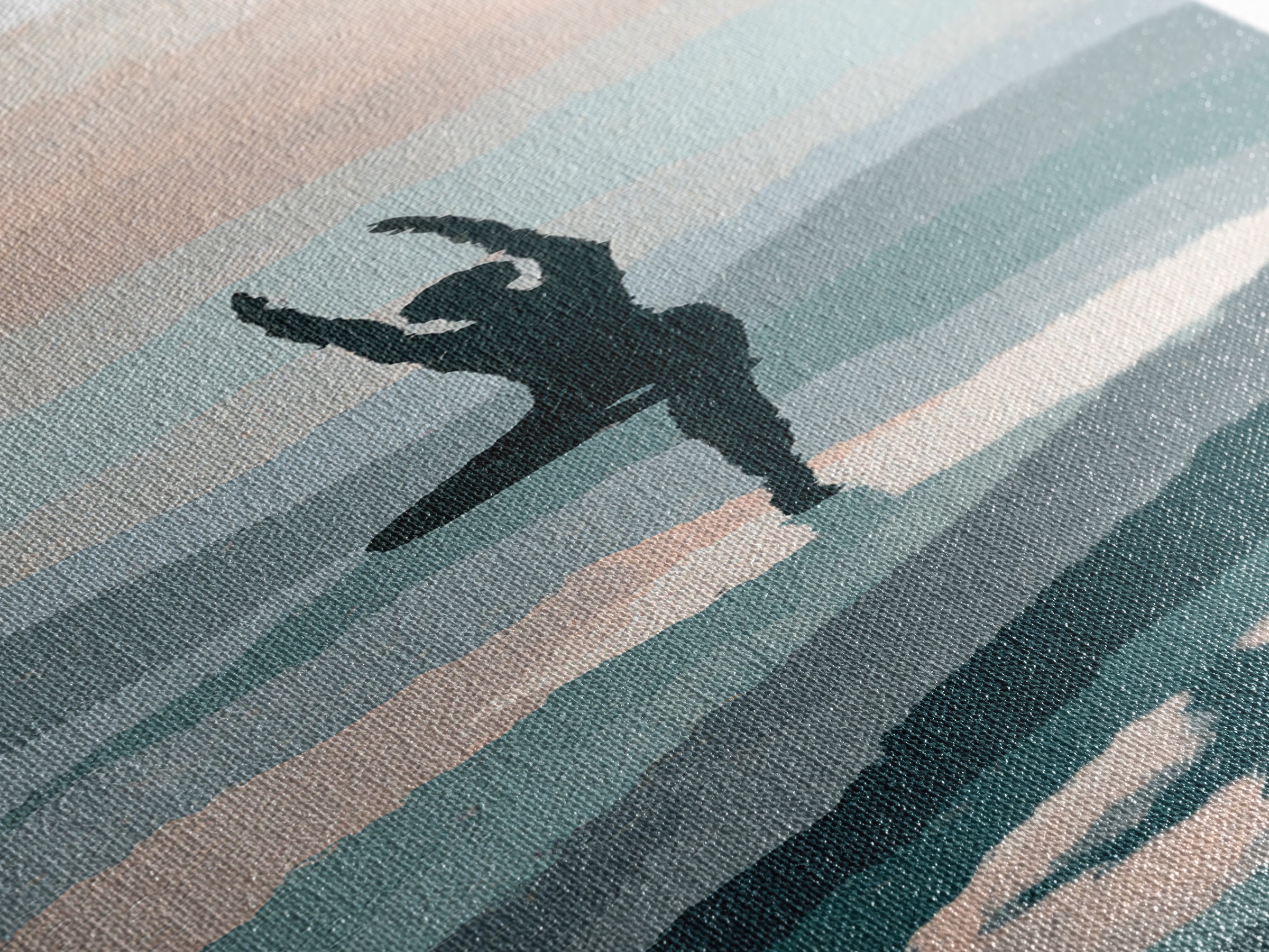 Runner on Mountain Ridge at Sunrise Framed Canvas Print, Gym Art, Home Gym Decor, Gym Decor, Fine Art, Strength, Art Print, GYM-1x3-96