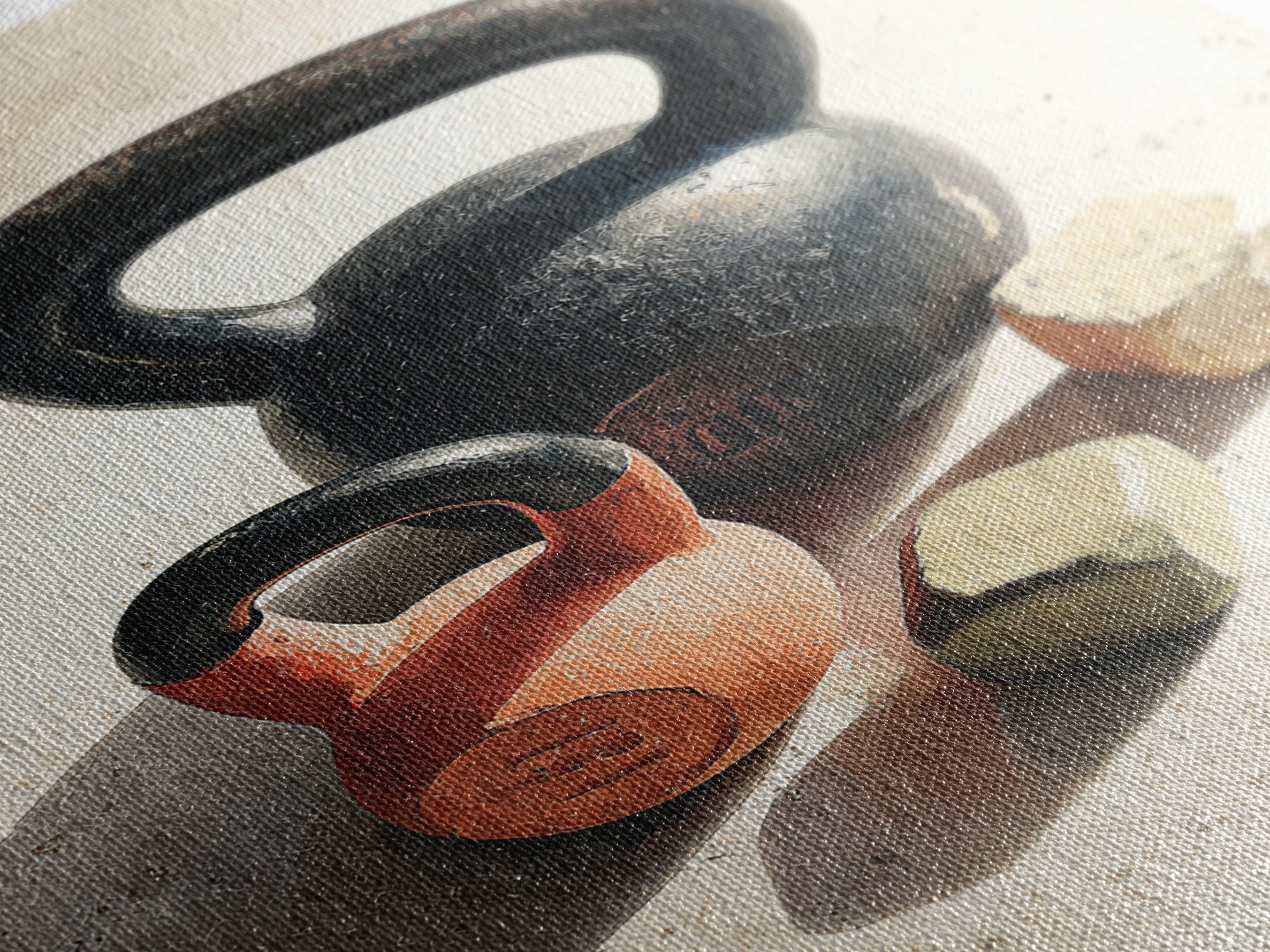 Kettlebell Still Life Framed Canvas Print, Gym Art, Motivational Poster, Gym Decor, Abstract Art, Strength, Motivational Art, GYM-2x3-17