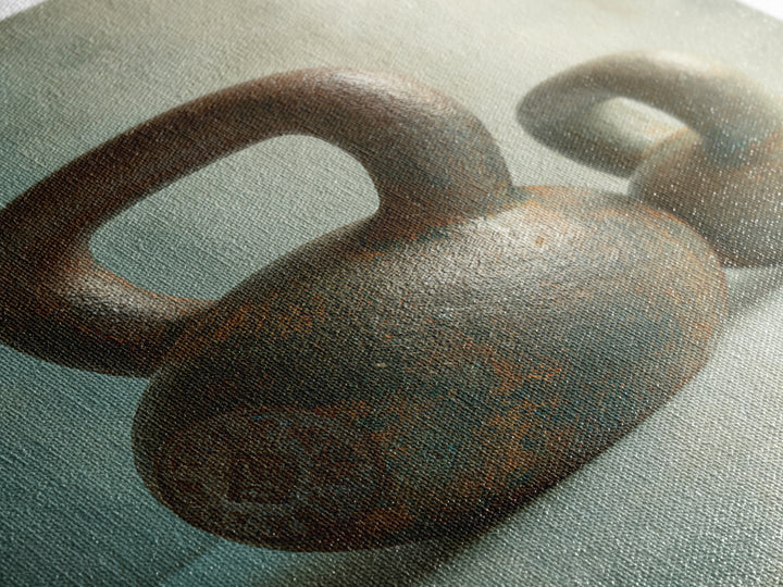 Kettlebell Still Life Framed Canvas Print, Gym Art, Motivational Poster, Gym Decor, Abstract Art, Strength, Motivational Art, GYM-2x3-41