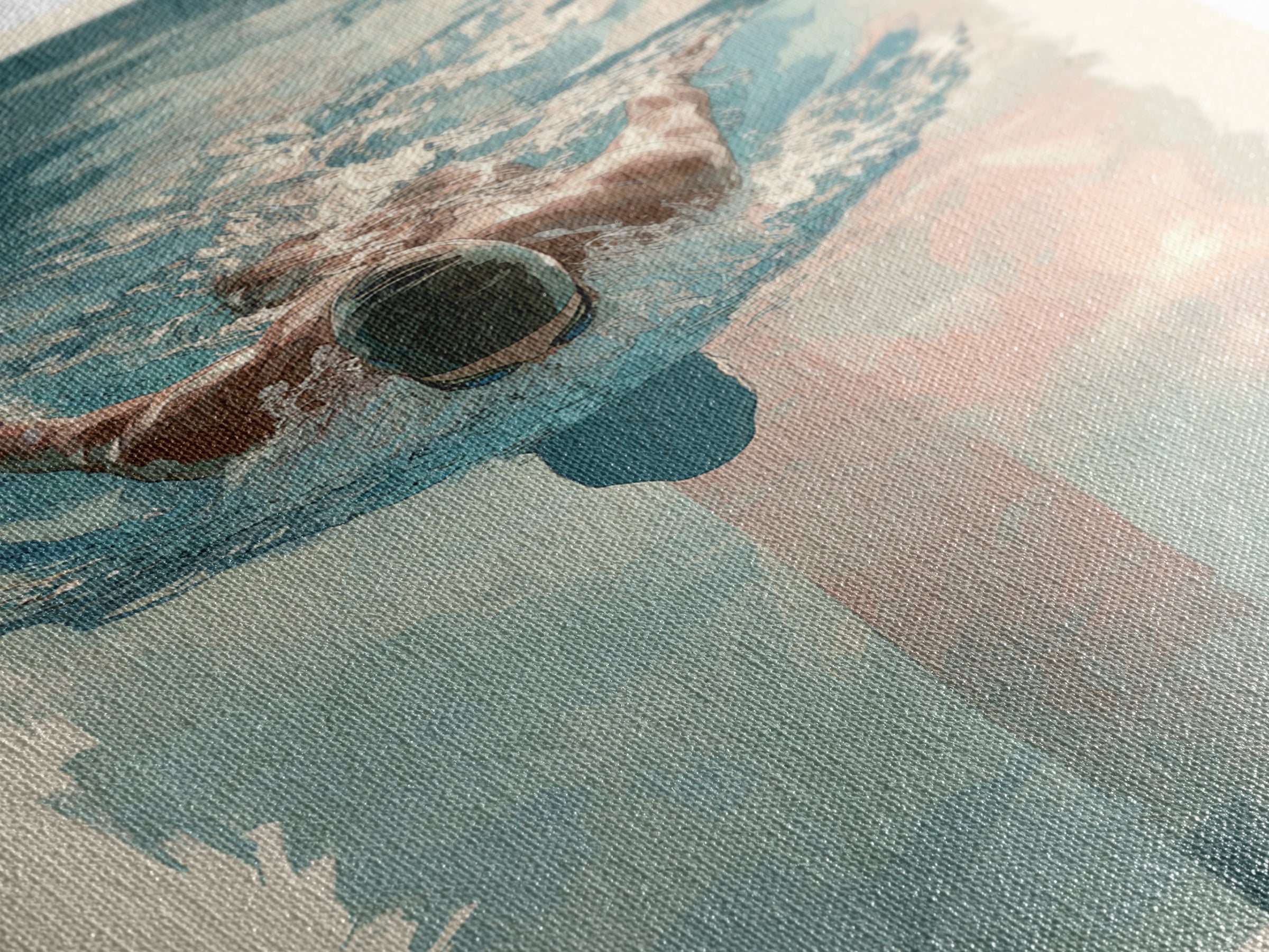 Swimmer Cutting Through Blue Water Framed Canvas Print, Gym Art, Living Room Decor, Gym Decor, Oil Painting, Strength, GYM-2x3-51