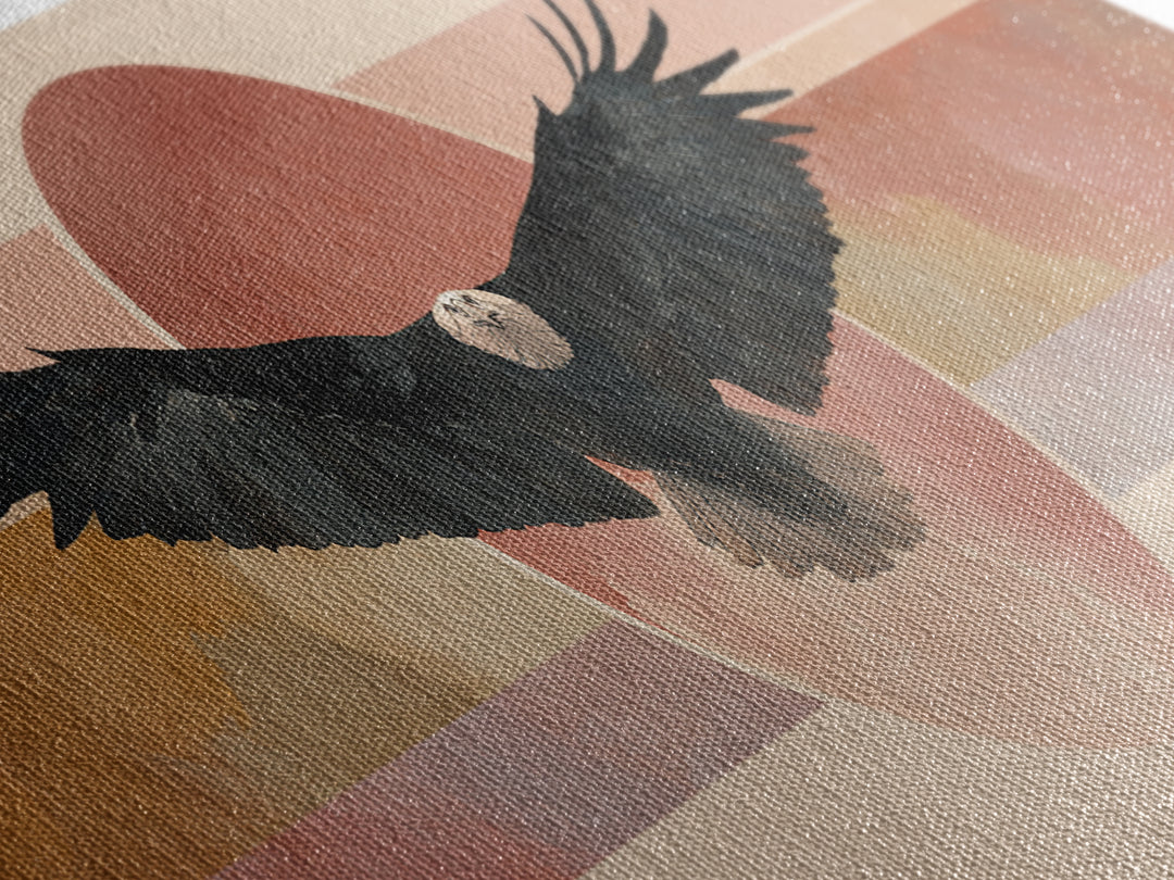 Eagle Soaring as Motivation Symbol Canvas Print, Gym Art, Wall Art, Gym Decor, Oil Painting, Strength, Man Cave Decor, GYM-3x1-88