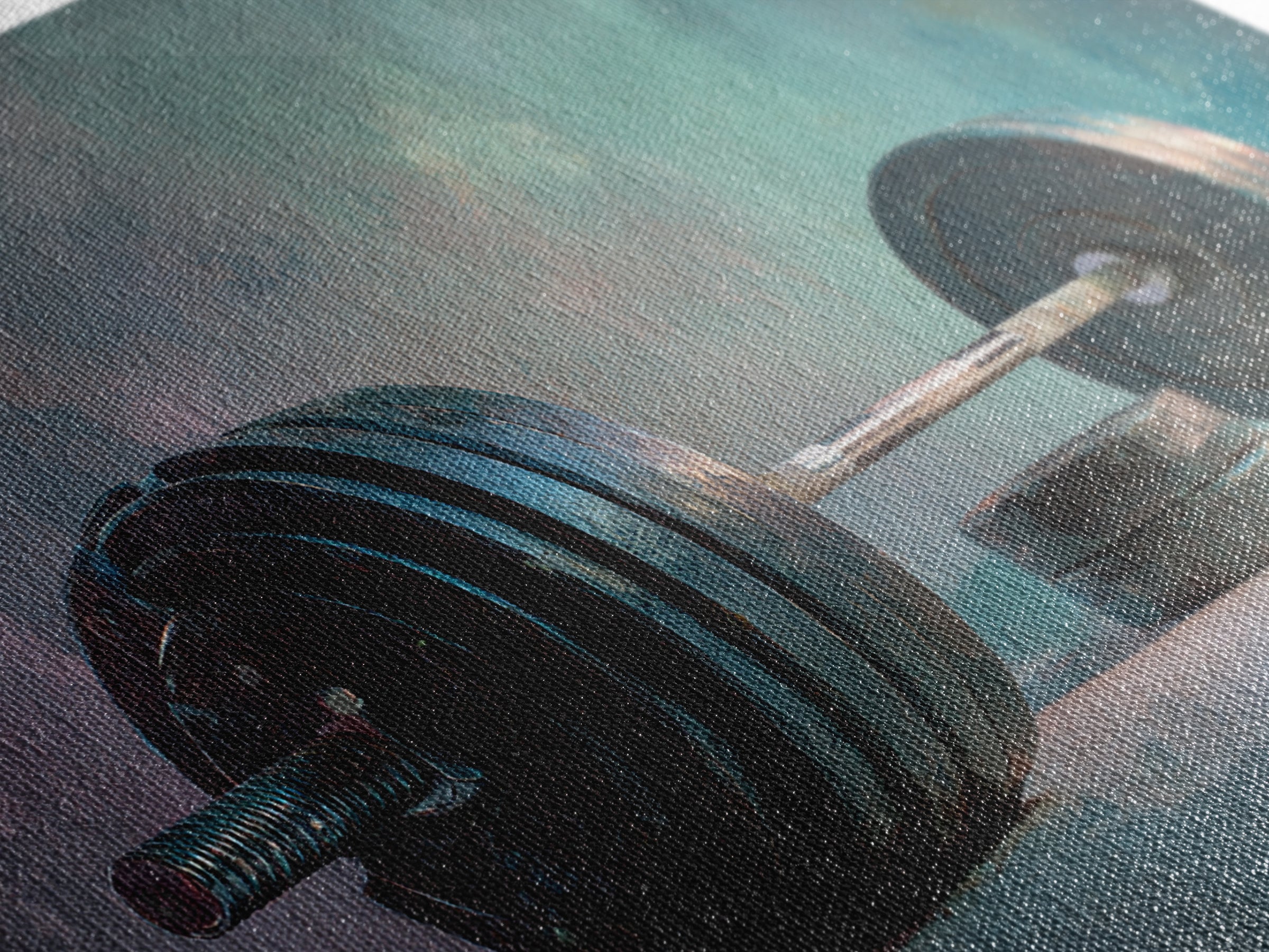 Barbell and Plates Framed Canvas Print, Gym Art, Framed Canvas, Gym Decor, Fine Art, Strength, Textured Painting, GYM-3x2-78