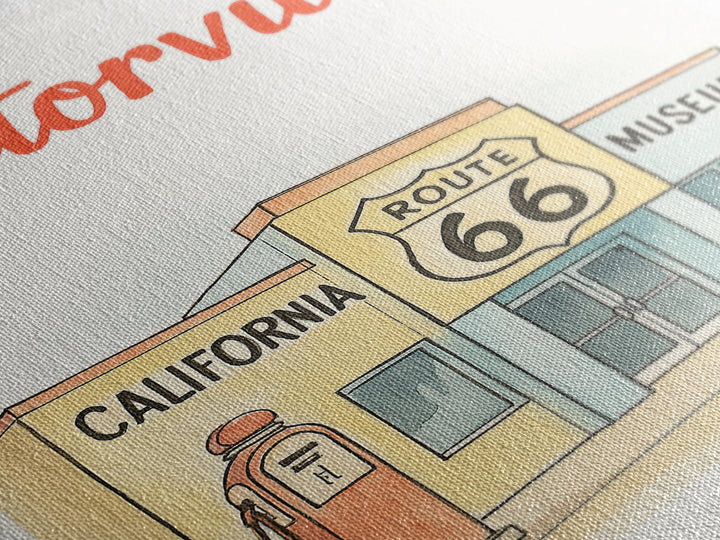 Victorville Travel Poster, Canvas Print, Hand Drawn Watercolor Art, Victorville Wall Art, Travel Poster Art, City Art Print, Wall Art