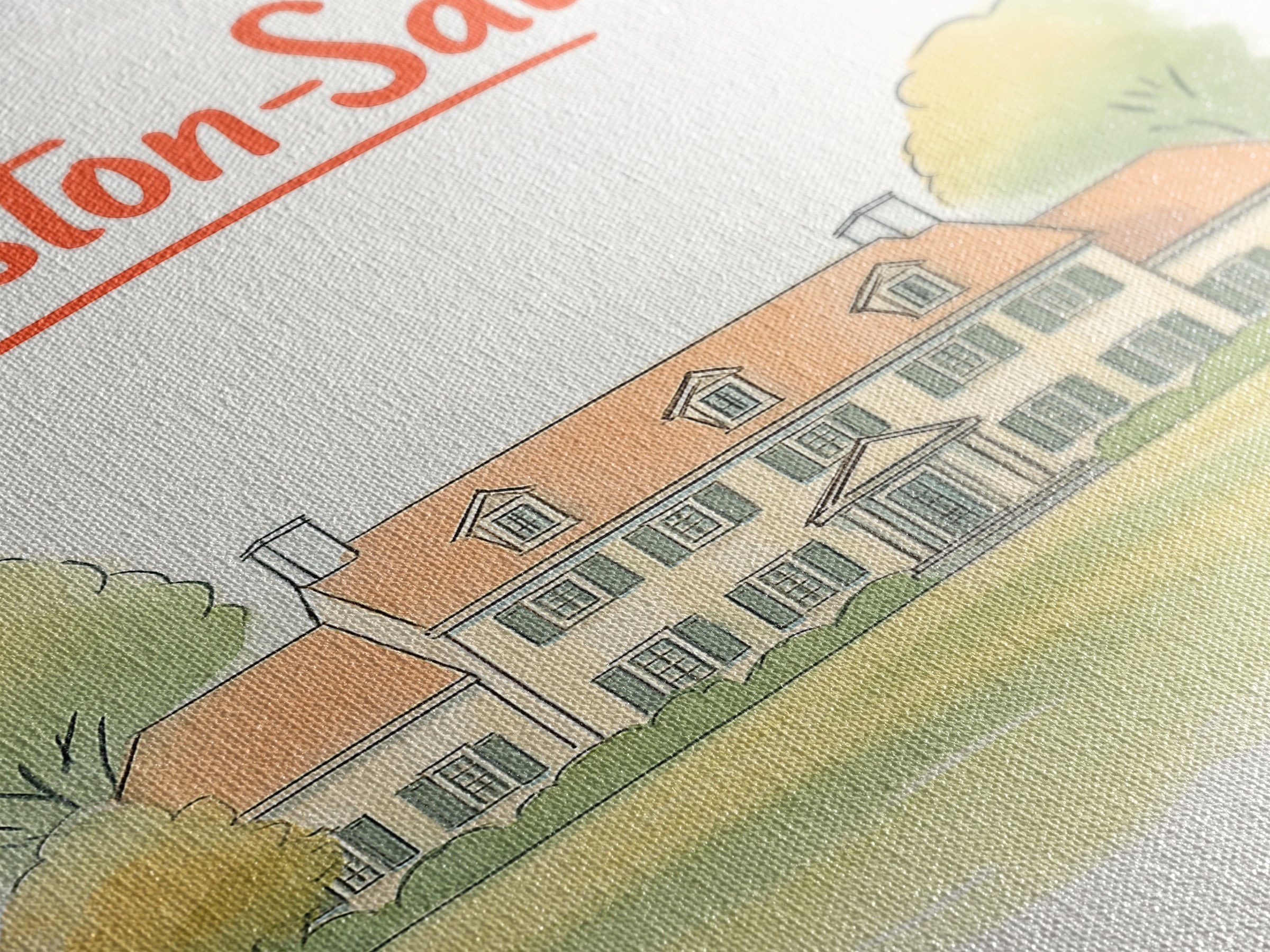 Winston Salem Travel Poster, Canvas Print, Illustrated City Wall Art, Winston Salem Art Print, Mid Century Wall Art, Vintage Travel Art