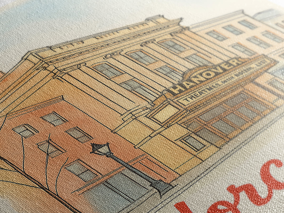 Worcester Massachusetts Travel Poster, Canvas Print, Illustrated City Wall Art, Worcester Art Print, Travel Art, Mid Century Wall Art