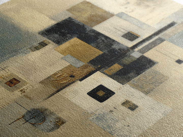 Gold Accented Abstract for Upscale Lobby Canvas Print, Hotel Art, Beach House Decor, Hotel Decor, Abstract Art, Boutique, HOT-1x1-13