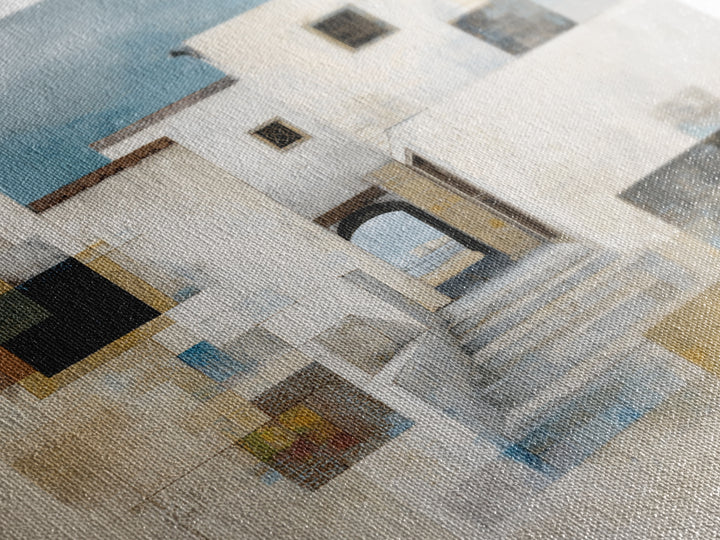 Mediterranean Terrace View Focused on Sea and Canvas Print, Hotel Art, Modern Wall Art, Hotel Decor, Fine Art, Boutique, HOT-1x1-35