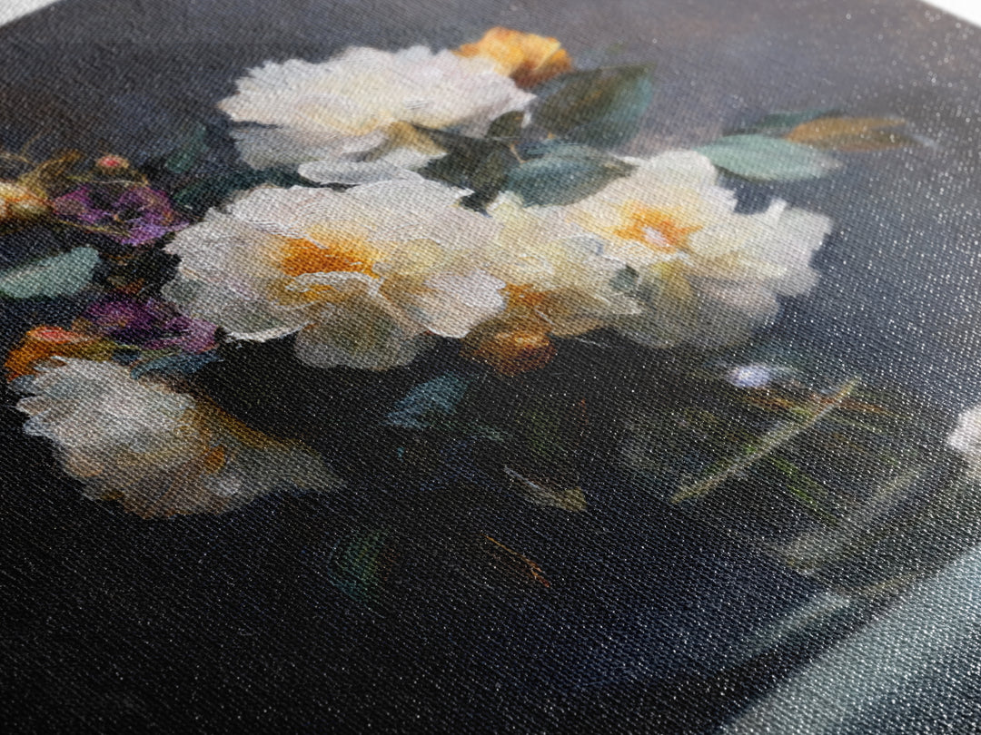 Classic Oil Painted Floral Still Life Canvas Print, Hotel Art, Art, Hotel Decor, Oil Painting, Boutique, Printable Art, HOT-1x1-81