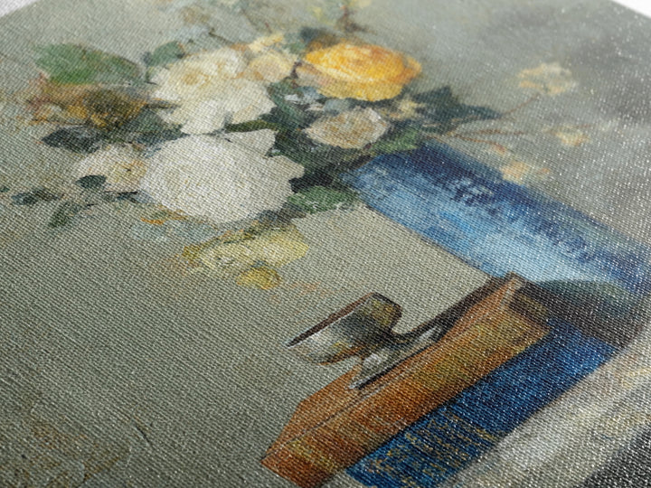 Classic Oil Painted Floral Still Life Canvas Print, Hotel Art, Statement Artwork, Hotel Decor, Fine Art, Boutique, Wall Decor, HOT-1x1-9