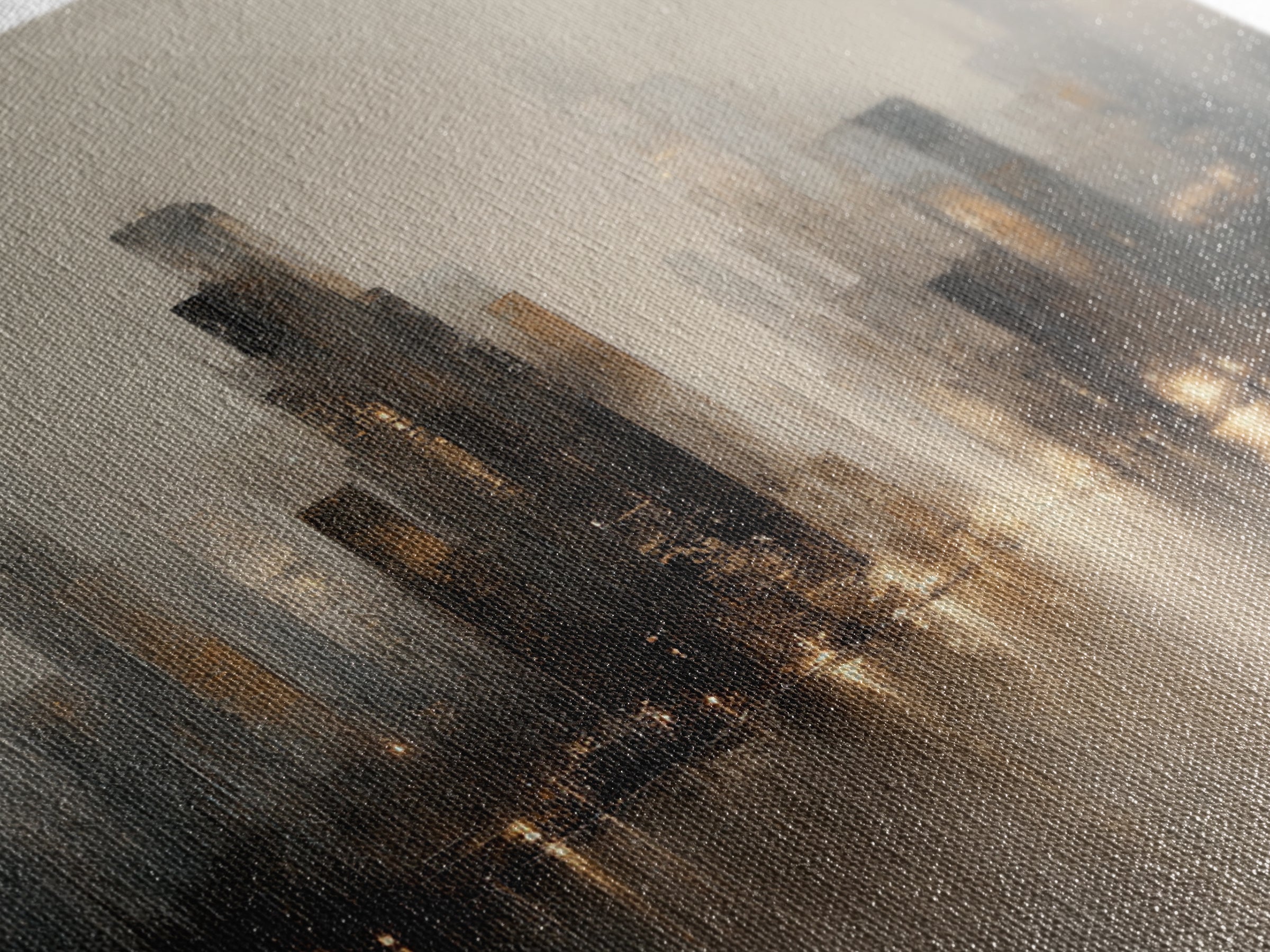 Quiet City Skyline Canvas Print, Hotel Art, Hotel Decor, Abstract Art, Boutique, Hazbin Hotel, Mid Century Modern, HOT-1x1-98